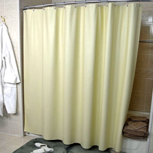 Vinyl 4-Gauge Shower Curtain with Metal Grommets, 72"x72", Beige